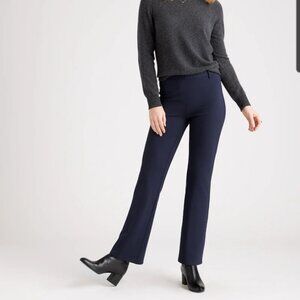 Quince Ultra-Stretch Ponte Bootcut Pants Navy Size Medium M